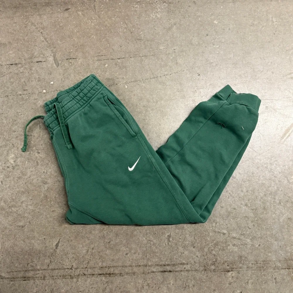 Nike Mens Club Fleece Joggers Forest Green‎ Sweatpants Large Embroidered Swoosh